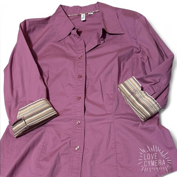 St. John's Bay Tops - St. John's Bay Pink Long Sleeve Button Down Shirt